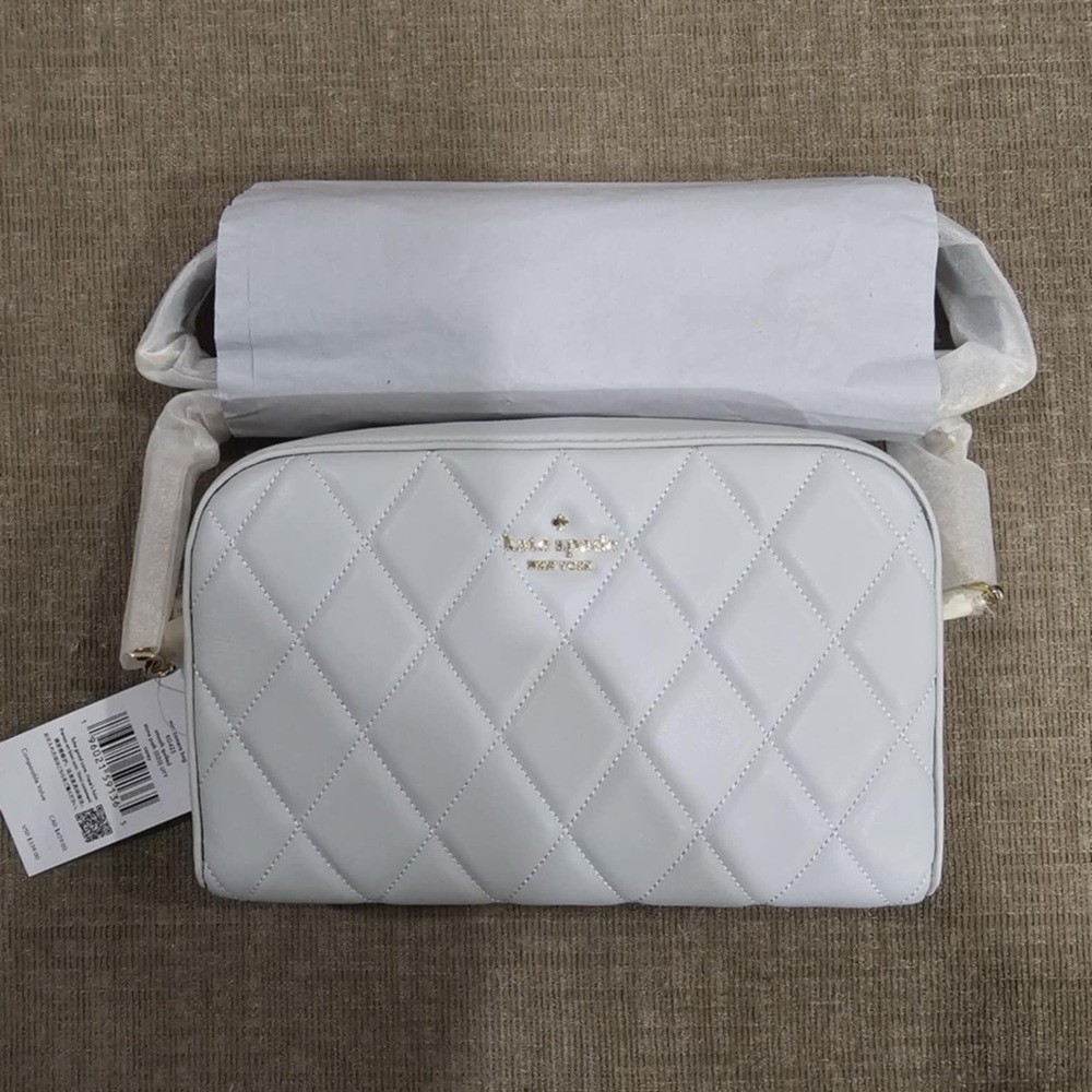 NEW Kate Spade Carey Quilted Mini Camera Bag (White)